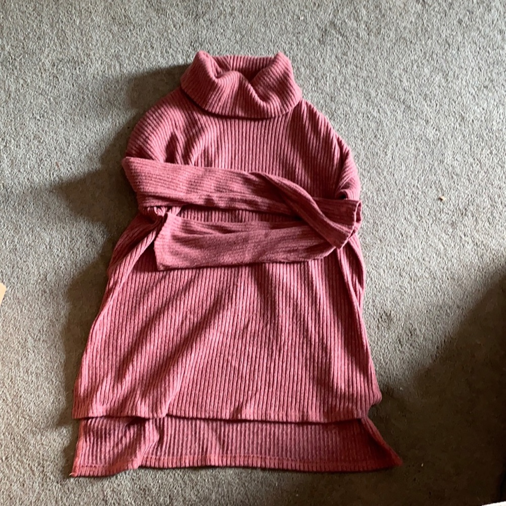 Turtleneck high low sweater
